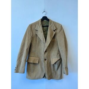 Vintage Richman Brothers Blazer Mens Small Beige Corduroy Sport Coat Jacket 70s